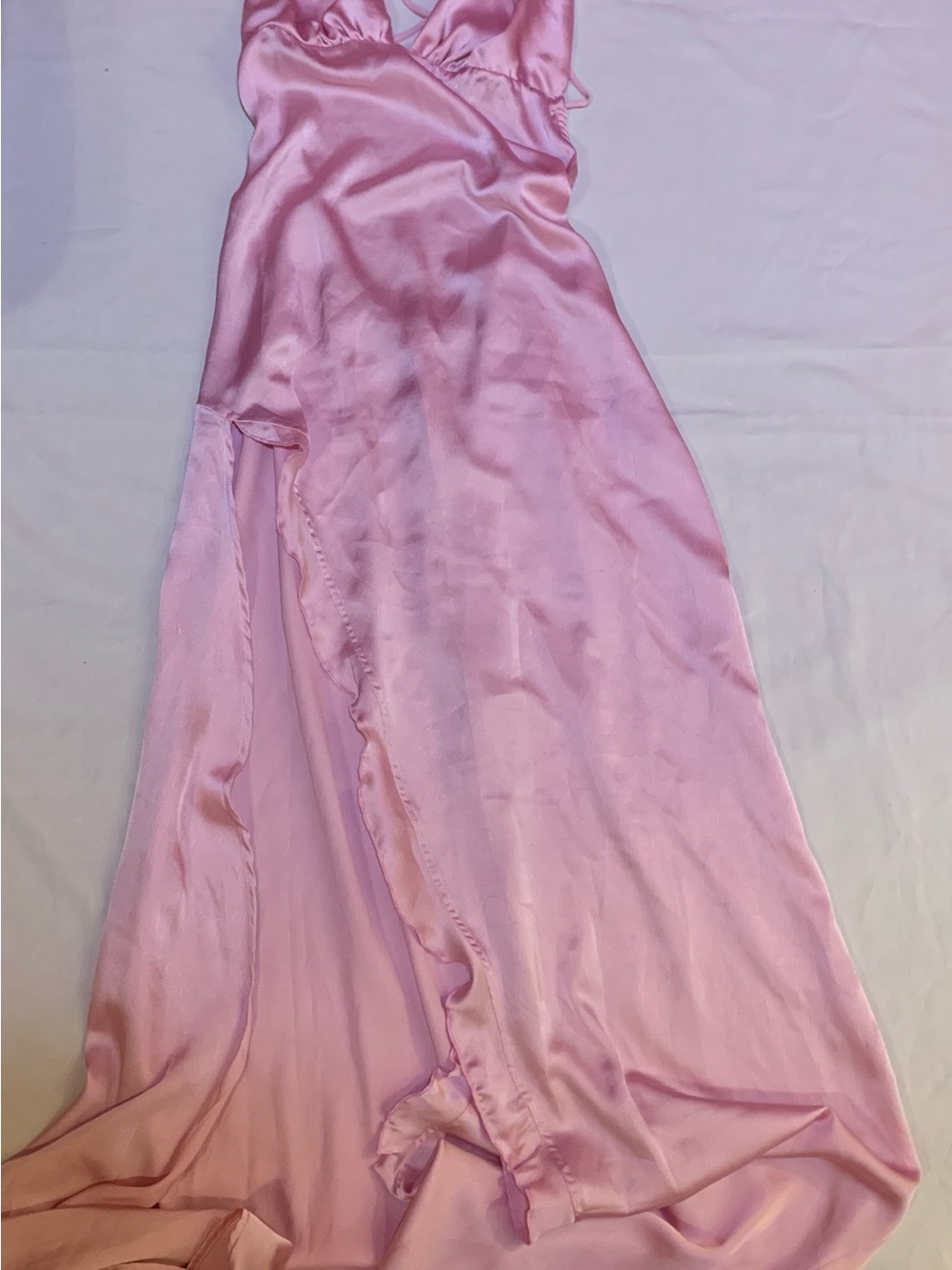 Lucy in the Sky Pink Satin Maxi Dress
